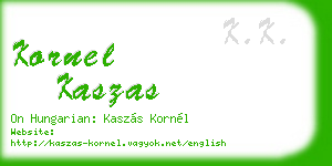 kornel kaszas business card